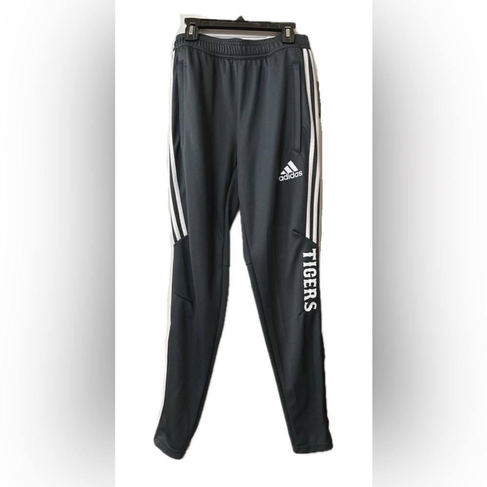 Adidas Dark Gray Joggers with White Accents